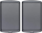 GoodCook Everday Nonstick Carbon Steel 17 x 11-Inch Baking Sheet Set, 2 Pack – Medium Sized Cooking Pans, Bakeware Set, Cookie Sheets for Baking, Oven Pan Set