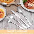 MUTNITT 30 Pcs Silverware Set Service for 6,Premium Stainless Steel Flatware Set,Mirror Polished Cutlery Utensil Sets,Durable Kitchen Eating Tableware Sets,Include Fork Knife Spoon,Dishwasher Safe