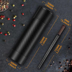 Pepper Grinder, Homnoble Professional Grade Pepper Grinder, Heavy Duty Pepper Mill, Refillable Aluminum Manual Pepper Mill with Adjustable Coarseness and Stainless Steel Blade