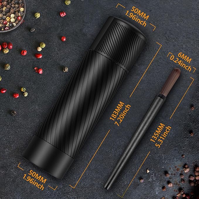 Pepper Grinder, Homnoble Professional Grade Pepper Grinder, Heavy Duty Pepper Mill, Refillable Aluminum Manual Pepper Mill with Adjustable Coarseness and Stainless Steel Blade