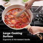 SENSARTE Ceramic Nonstick Frying Pan Skillet with Hot-resistant Handle 12.5Inch Large Non-toxic Healthy Kitchen Cooking Chef's Pan, Free of Intentionally Added PFOA/PFAS/PTFE, Induction Compatible