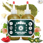 Middle Eastern Green Chili Sauce 18oz (Zhoug) | Spicy Sauce with Cilantro, Garlic, Jalapenos, Poblano, Scotch Bonnet Peppers, Olive Oil, Lemon, Chipotle | Vegan Chili, Non-GM, Kosher | Hot Sauces (2)