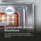 New Star Foodservice Commercial-Grade 18-Gauge Aluminum Sheet Pan/Bun Pan (15 L x21 W x1 H (Two Thirds size) Measure Oven)