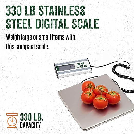 LEM Products 330 lb. Stainless Steel Digital Scale, Silver