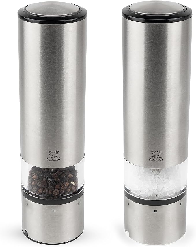 u'Select electric salt and pepper mills in stainless steel, 20 cm