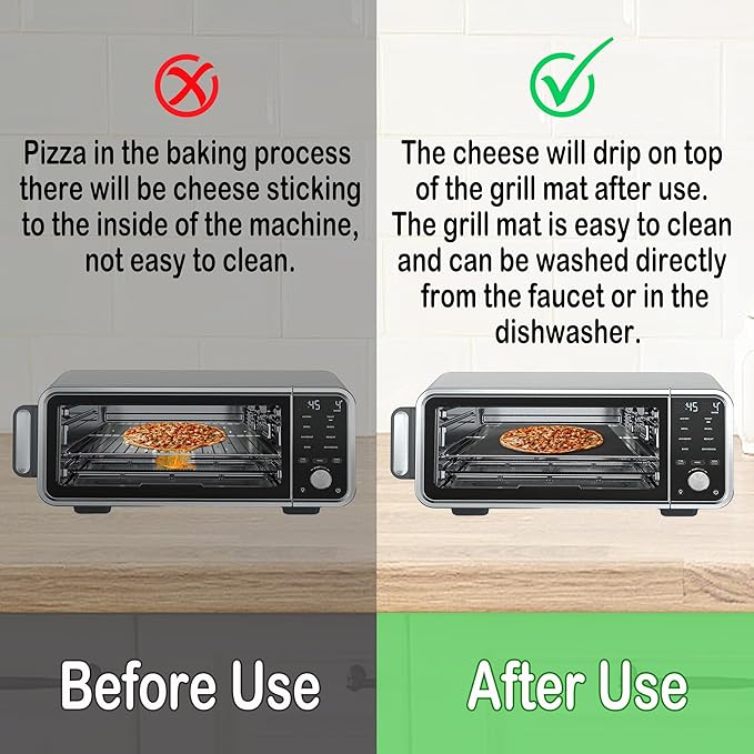 4Pcs Reusable Air Fryer Liners for Ninja, 12 × 12in Non-Stick Oven Liners for Toaster Oven, Microwave/Grill Baking Mat, 450°F Pre-Cut Square Mat for Ninja SP101/SP201/SP301/SP351, Kitchen Accessories