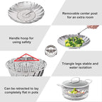 Zocy Steamer Basket, Stainless Steel Vegetable Steam Baskets for Steaming Cooking Expandable to Fit Various Size Pot (5.5" to 9.3")