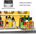 LYNK PROFESSIONAL® Pull Out Spice Organization for Cabinets - 10-3/8 inch Wide – Spice Rack for Inside Cabinets, Slide Out Spice Rack Organizer for cabinet – Pull Out Spice Rack, Sliding 1 Tier Chrome