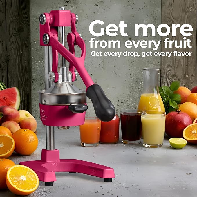Zulay Kitchen Cast Iron Juicer - Easy-to-Clean Heavy-Duty Manual Juicer, Professional Citrus Juicer - Stainless Steel Lemon Squeezer - Manual Citrus Press & Orange Squeezer - Orange Juicer