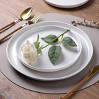 AmorArc Ceramic Dinnerware Sets with Pasta Bowls for 8, Handpainted Plates and Bowls Set with Rustic Terracotta Underside, Scratch Resistant Dishes Set, Dishwasher & Microwave Safe, 32 Pcs