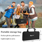 ROMANTICIST 27pcs Heavy Duty Grilling Gifts for Men Dad Fathers Day, Extra Thick BBQ Accessories Tools Set, Stainless Steel Grill Utensils Kit with Meat Claws, Canvas Bag for Outdoor Camping Silver