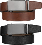 Zitahli Ratchet Belt for Men - 2 Packs Leather Mens belt For Gift Men Dress and Casual,Trim to Fit