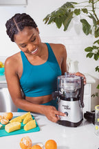 magic bullet Mini Juicer, Countertop Space-Saving, 2" Feed Chute for Fruits and Vegetables, 400W, Compact Design, Black/Silver, MBJ10100
