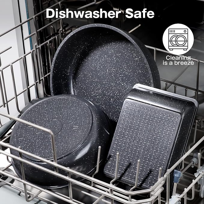 GiPP Ceramic Pots and Pans Set Non Stick, Nonstick Detachable Handle Cookware Sets, Non Toxic Induction Kitchen Pot and Pan with Removable Handle, Healthy RV Cookware, Dishwasher ＆Oven Safe, 7 Piece