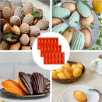 Madeleine Pans for Baking, 12-Cavity Non-Stick Silicone Madeleine Cookies Trays for Baking, 3Pcs Shell Shape Madeleine Mold Cake Pans (Mini(12-Cavity))