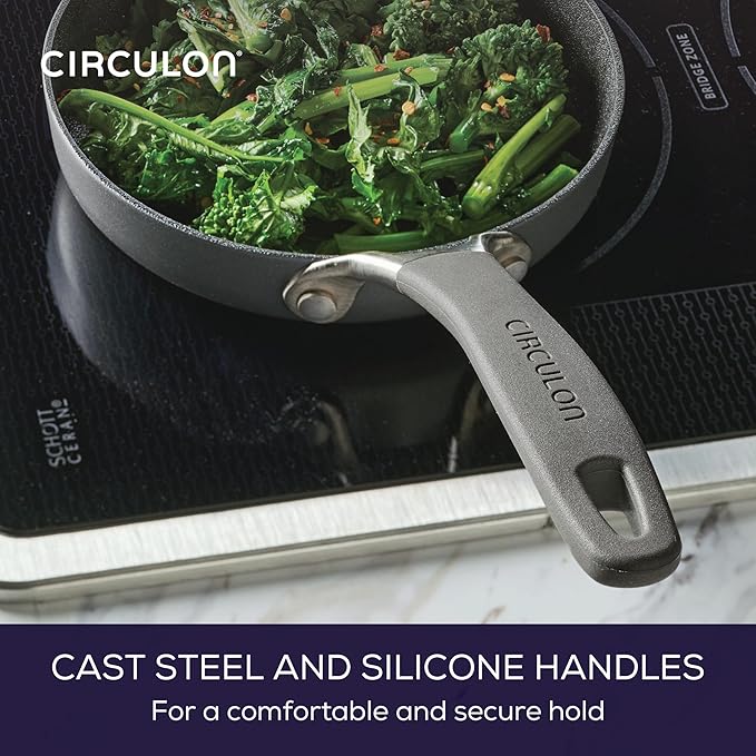 Circulon A1 Series with ScratchDefense Nonstick Induction Small Frying Pan for Eggs, Induction Cookware, Egg Pan, 6.25-Inch, Graphite