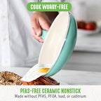 GreenLife Non Stick Fry Pan Set 7" & 10", Non-Toxic PFAS-Free Ceramic Skillet, Dishwasher & Oven Safe, Egg Omelet Frying Pan, Stay- Cool Handles, Kitchen Home Cooking Essentials, Turquoise (Pack of 2)