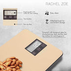 Rachel Zoe Digital Kitchen Food Scale with Non-Slip Base for Home and Kitchen, Measures in Pounds, Grams, Milliliters & Kilograms, Battery Operated Aluminum Electric Scale for Meals, Baking & Diets