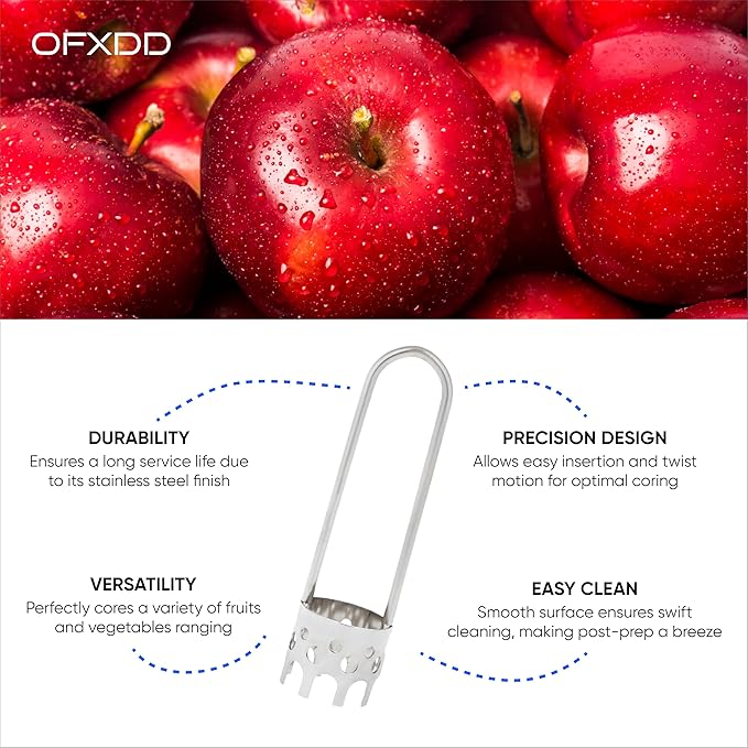 Fruit Core Remover - Stainless Corer - Cabbage Onion Cucumber Corers - Steel Seed Removal