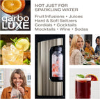 Twenty39 qarbo LUXE Premium Sparkling Water & Beverage Maker – Anodised Aluminium, Carbonates Any Drink includes 3 bottles caps (cylinder not included)
