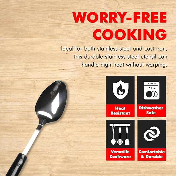 Chef Craft Select Basting Spoon, 12.5 inch, Stainless Steel