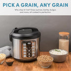 Aroma Housewares Professional Plus ARC-5000SB 20 Cup (Cooked) Digital Rice Cooker, Food Steamer, Slow Cooker, Stainless Exterior/Nonstick Pot, Silver, Black, 10-cup uncooked/20-cup cooked/4QT