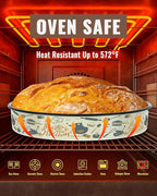 Round Baking Pan Enamel Roasting Dish 4-Pack 9/10/12/14 Inches Non Stick High Temperature Resistance Cookware for Cake Pie Pizza & Meat, Oven Dishwasher Safe Mother Day Gift Bakeware Set
