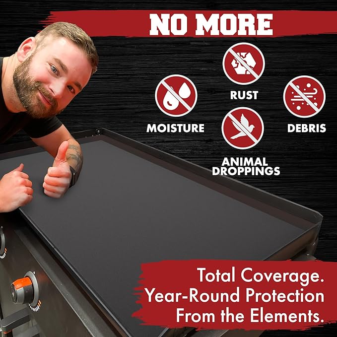 KITCHEN PERFECTION 17" Premium Silicone Griddle Cover Mat For Blackstone Griddle 17 Inch - Hermetic Protection From Rust & Debris All Year, Fits All Blackstone 17 Inch Models - Food Grade Silicone