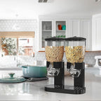 Dual Food Dispenser - Dry Food Dispenser Perfect As A Candy, Nuts, Rice, Granola, Cereal & more Dispenser. Dispenses 1 Ounce Per Twist! Stores Food, and Keeps Your Food fresh!