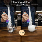Rechargeable Milk Frother Handheld, 2-IN-1 Dual Spring Whisk Electric Frother Wand for Cappuccino Latte Macchiato, Portable Drink Mixer for Coffee, Matcha, Hot Chocolate