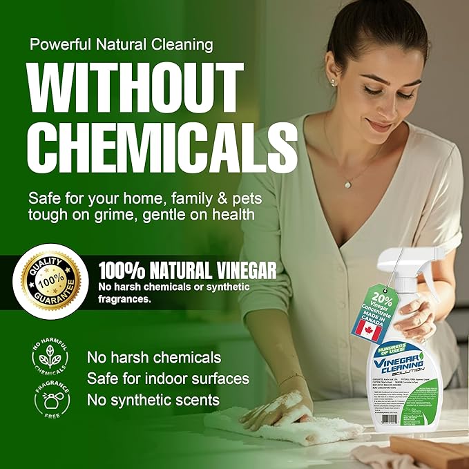Eco Solutions Vinegar Cleaning Solution - multipurpose cleaning vinegar for home, outdoors & automotive, 20% vinegar concentrate (5.3 Gallon (20 Litre))