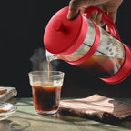 Utopia Kitchen 12 Ounce 0.35 Liter French Press Coffee Maker, Tea Maker, Travel Coffee Presses, Heat Resistant Thickened Borosilicate Coffee Pot for Camping Travel Gifts, Red Pack of 1