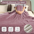 Electric Heated Blanket Queen Size - 84"x90", Soft Flannel Heating Blanket, 10 Heating Levels, 1-12 H Auto Shut Off, Dual Controllers, Breathable Warm and Washable for Bed, Purple