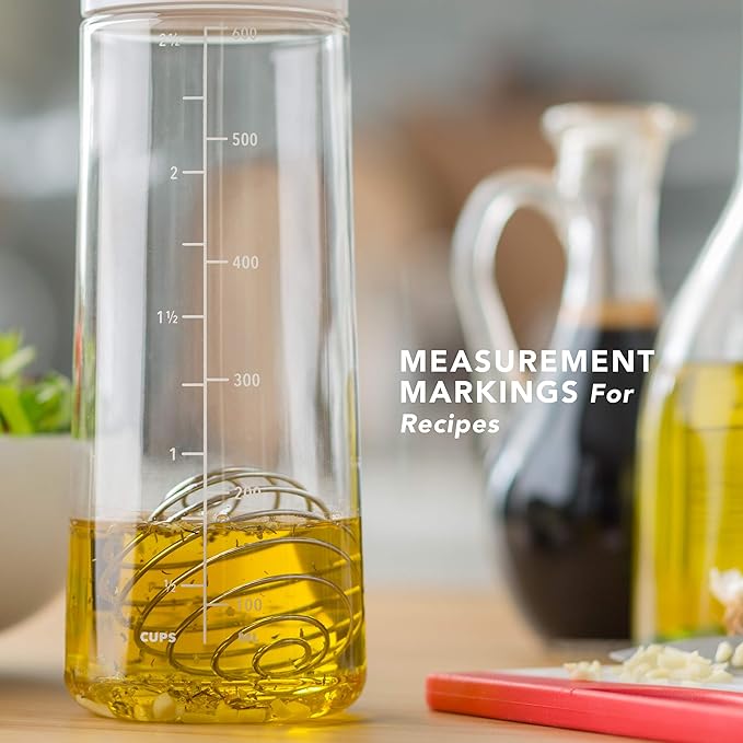 Whiskware Salad Dressing Shaker with BlenderBall Wire Whisk, Glass