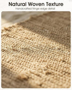 Handmade Ramie Placemats Set of 6, 12"x18" Eco-Friendly Natural Woven Table Mats for Dining Table, Heat-Resistant & Washable Natural Fiber Placemats for Kitchen, Farmhouse, Boho & Home Decor