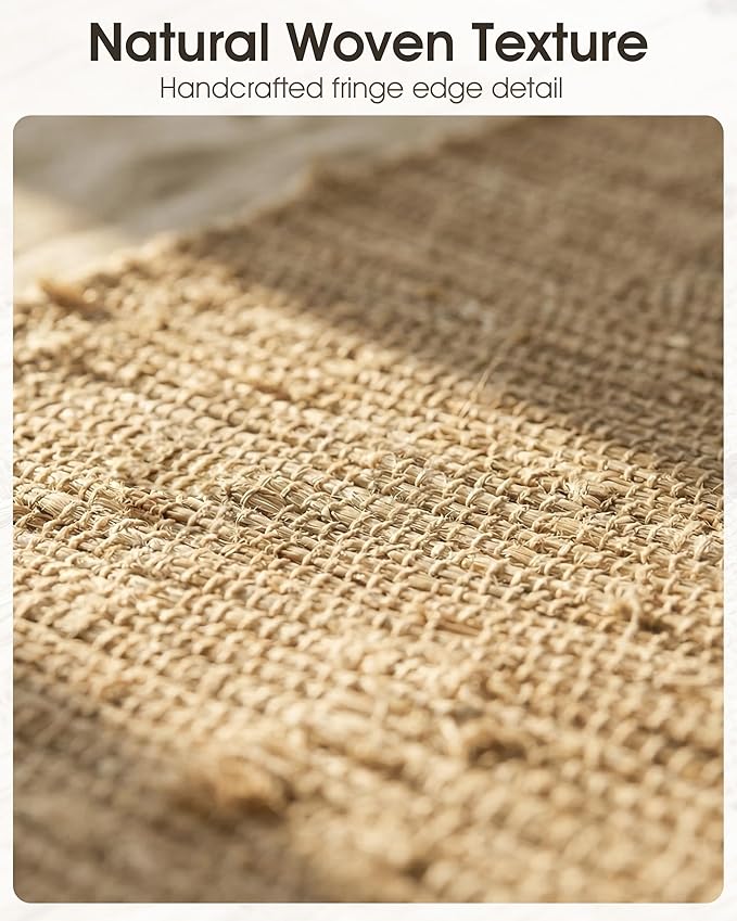 Handmade Ramie Placemats Set of 6, 12"x18" Eco-Friendly Natural Woven Table Mats for Dining Table, Heat-Resistant & Washable Natural Fiber Placemats for Kitchen, Farmhouse, Boho & Home Decor