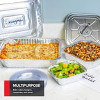Stock Your Home Disposable Foil Pans with Lids (Set of 40) Heavy Duty Aluminum Pans with Lids (20) 9x13, (10) 8x8, (10) 1-Lb Baking Tins with Covers for Cooking, Heating, Storing, Holiday Dinner Meals