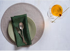 Solino Home Linen Napkins Set of 4-100% Pure Linen Forest Green Dinner Napkins Cloth 20 x 20 Inch for Winter, New Year - Athena, Handcrafted and Machine Washable