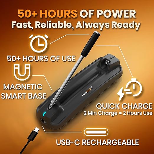 MeatStick V Wireless Meat Thermometer, 1200°F Heat Resistance, Unlimited Range WiFi & Bluetooth, Smart Digital Probe for Grilling, Smoking, Sous Vide, BBQ, Air Fryer, Oven, Smoker, Kitchen Cooking