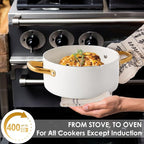 Pots and Pans Set - VONIKI Nonstick Granite Cookware Set, Gold Kitchen Cookware Sets, Non Toxic Cooking Pot Set, PFOA Free, Oven & Dishwasher Safe - Ideal Gift for Home Chefs