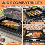 Flat Top Griddle Insert for Outdoor Gas Grill, Universal Cast Iron Griddle for Charcoal Grill, 17" x13" Nonstick Coating Plate with Handle & Grease Groove, for Camping Tailgating