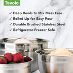 Tovolo XL Mixing Bowl Stainless Steel 7 Quart Extra Large Metal Mixing Bowls, Dishwasher Safe Big Deep Metal Bowl for Baking and Cooking Prep with Easy Pour Lip, Bowl for Salad Mixing Bread Kneading