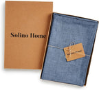 Solino Home Linen Cloth Napkins Set of 4-100% Pure Linen Blue Denim Dinner Napkins 20 x 20 Inch for Winter - Athena, Handcrafted and Machine Washable