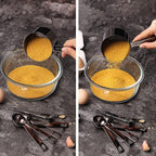 16 Pcs Stainless Steel Measuring Cups and Measuring Spoons Set, Heavy Duty Metal Measuring Cups and Scoops for Kitchen Cooking Baking Includes 5 Cups, 6 Tbsp Tsp Spoons & 5 Mini Spoons(BLK)
