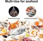 100Pcs Produce Mesh Bags,20 Inch Seafood Boil Bags Packing Supplies Net,Reusable Mesh Nylon Netting Bulk Storage Bag for vegetables Storage Fruits Seafood and Other Agricultural Products(White)