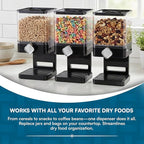 Honey-Can-Do Zevro Compact Dry Food Dispenser, Single Control, Black/Chrome