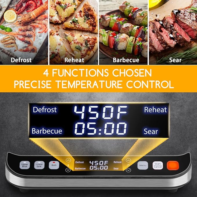 Taylor Swoden Panini Press Waffle Maker, 1600W Electric Indoor Grill with Non-Stick Double Sided Plates, LED Touch Screen, Independent Temperature Control, Opens 180 Degrees, Stainless Steel