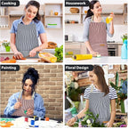 VALOME 2 Pack Kitchen Aprons, Apron for Cooking with 2 Pockets, Unisex Adjustable Neck Strap Chef Aprons for Men Women