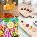 200Pcs 6 Inch White Paper Lollipop Sticks, Paper Sucker Sticks, Cake Pop Stick for Cake Toppers, Chocolate, Cookie, Rainbow Candy ﻿