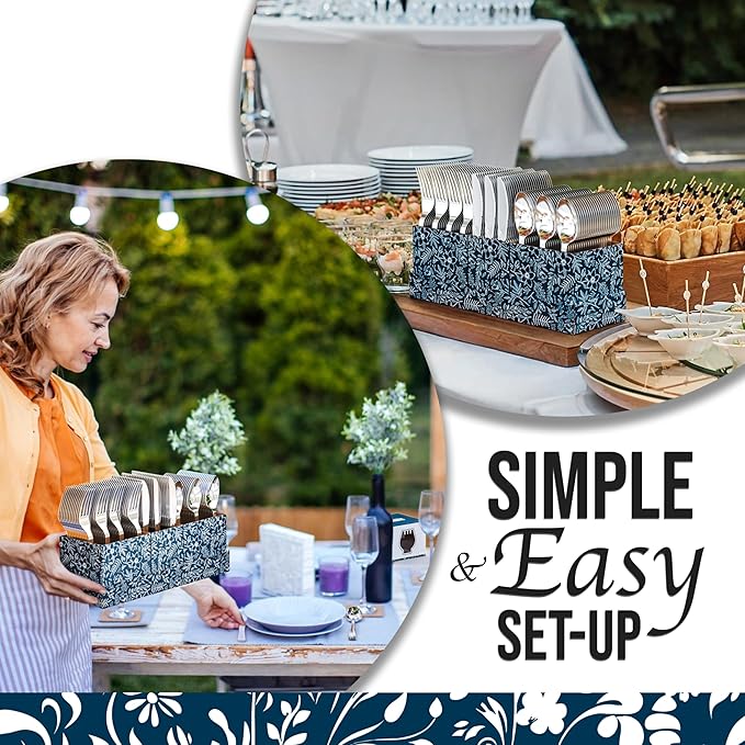 Exquisite Silver Plastic Silverware Heavy Duty 300 Pack - Utensil Caddy For Parties, Utensil Holder For Kitchen Counter 100 Each Plastic Spoons Forks & Knives Set Flatware Sets Disposable Silverware.